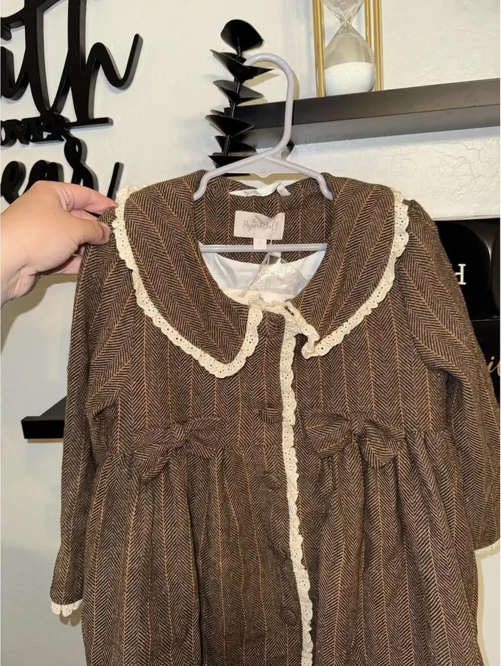 NWT! The Paper Doll size 4 brown pea coat
